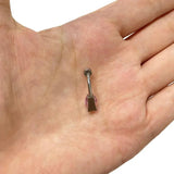 G23 Titanium Navel Ring 14G CZ Top Belly Piercing