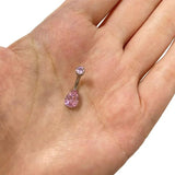G23 Titanium Navel Ring 14G CZ Top Belly Piercing