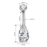 G23 Titanium Navel Ring 14G CZ Top Belly Piercing