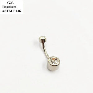 G23 Titanium Navel Nail Base Zircon Opal Flat Bottom Piercing Jewelry