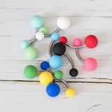 Colorful Acrylic Belly Bars Navel Ring Stud Women Piercing Surgical Steel 14G