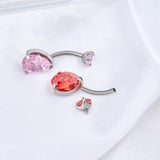 G23 Titanium Belly Button Ring Triangle Zircon Navel Bars Dangle