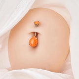 G23 Titanium Belly Button Ring Triangle Zircon Navel Bars Dangle