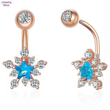 Crystal Zircon Cat Navel Ring Heart Reversed Belly Button Bar