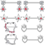 Heart Flower Nipple Shields Stainless Steel Nipple Rings Jewelry