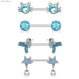 Heart Flower Nipple Shields Stainless Steel Nipple Rings Jewelry