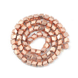 Matte Silver Rose Gold Plated Hematite Beads Natural Stone Geometric Loose Bead