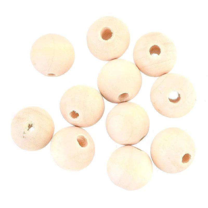 Hinoki Wood Spacer Beads Round Ball DIY Earrings Neck