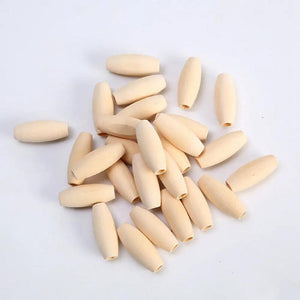Natural Wood Oval Tube Beads 29x12mm for DIY Crafts Jewelry 10pcs