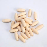 Natural Wood Oval Tube Beads 29x12mm for DIY Crafts Jewelry 10pcs
