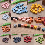 Yanqi 50pcs Natural Square Wood Beads 10mm Colorful Loose Spacer Wooden Beads