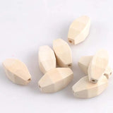 10pcs Natural Wooden Faceted Geometric Spacer Beads for Jewelry Making DIY