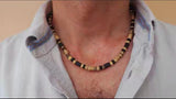 Men's Coconut Bead & Stone Surfer Necklace