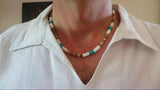 Men's Coconut Bead & Stone Surfer Necklace