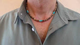 Men's Coconut Bead & Stone Surfer Necklace
