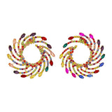 Colorful Crystal Statement Earrings Long Jewelry Accessories Gift