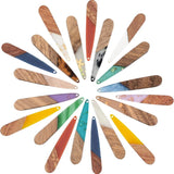 Colorful Wooden Teardrop Pendants for Jewelry Making