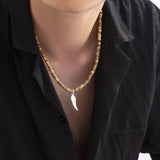 Men's African Wing Pendant Necklace Surfer Jewelry Wooden Beach Necklace