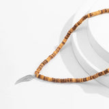 Men's African Wing Pendant Necklace Surfer Jewelry Wooden Beach Necklace