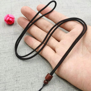 Adjustable Necklace Cord Holder with Wooden Beads