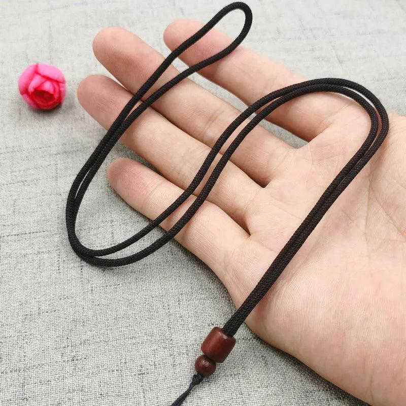 Adjustable Necklace Cord Holder with Wooden Beads