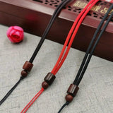 Adjustable Necklace Cord Holder with Wooden Beads