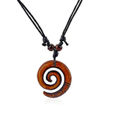 Resin Tribal Spiral Swirl Charms Pendant Necklace Adjustable