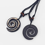 Resin Tribal Spiral Swirl Charms Pendant Necklace Adjustable