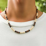 Hip Hop Wood Beads Necklace Men Choker Strand Mix Neck Chain Jewelry Collar