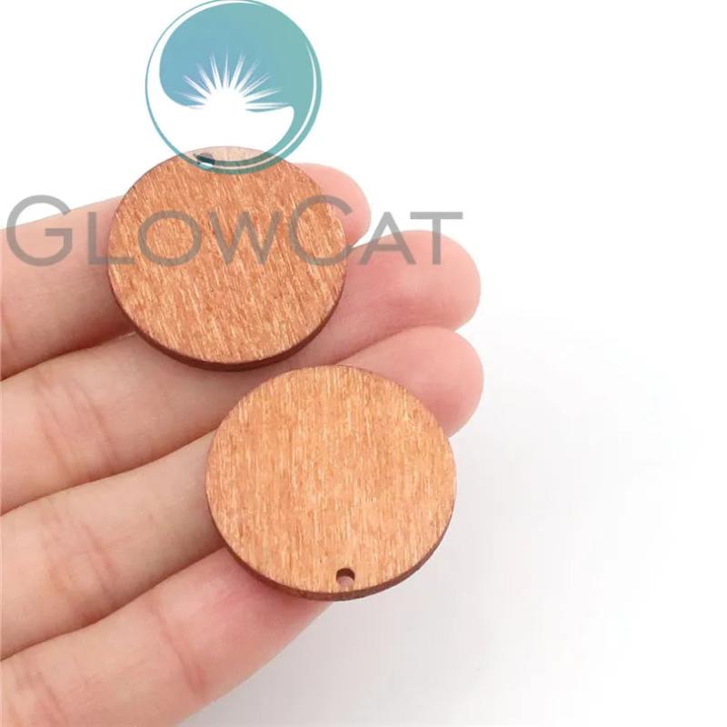 50Pcs Unfinished Geometric Wood Charms Beads For Jewelry Decoration