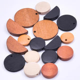 50Pcs Unfinished Geometric Wood Charms Beads For Jewelry Decoration