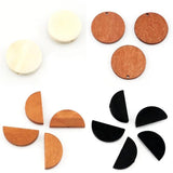 50Pcs Unfinished Geometric Wood Charms Beads For Jewelry Decoration