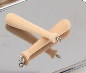 6pcs Baseball & Wooden Stick Sports Charms Jewelry for DIY Making