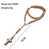 Pine Cross Pendant Necklace Catholic Rosary Christian Jesus Exorcism Jewelry