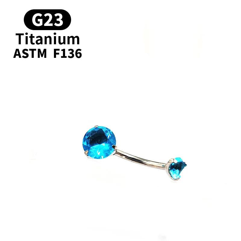 Titanium Crystal Navel Ring Zircon Drop Dangle Body Piercing Jewelry