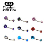 Titanium Crystal Navel Ring Zircon Drop Dangle Body Piercing Jewelry