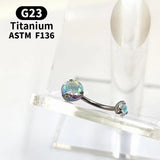 Titanium Crystal Navel Ring Zircon Drop Dangle Body Piercing Jewelry