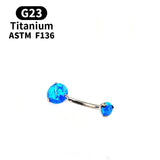 Titanium Crystal Navel Ring Zircon Drop Dangle Body Piercing Jewelry