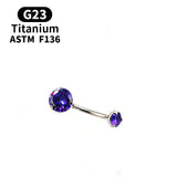 Titanium Crystal Navel Ring Zircon Drop Dangle Body Piercing Jewelry