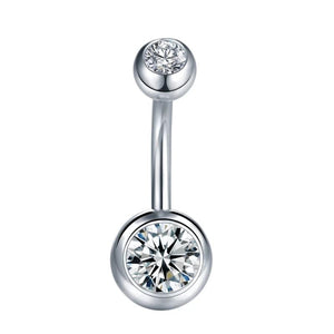 10pcs Rhinestone Belly Button Rings Stainless Steel Navel Piercing Body Jewelry