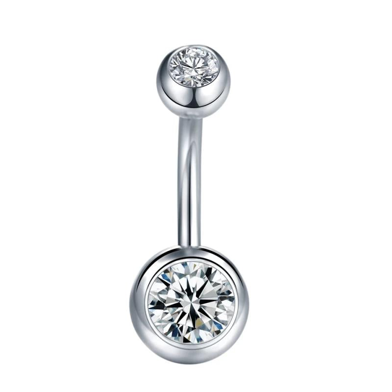 10pcs Rhinestone Belly Button Rings Stainless Steel Navel Piercing Body Jewelry