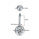 10pcs Rhinestone Belly Button Rings Stainless Steel Navel Piercing Body Jewelry