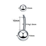 10pcs Rhinestone Belly Button Rings Stainless Steel Navel Piercing Body Jewelry