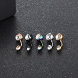 10pcs Rhinestone Belly Button Rings Stainless Steel Navel Piercing Body Jewelry