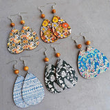 Beaded Floral Teardrop Dangle Earrings for Women