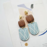 Vintage Wood Beads Stud Earrings Sets