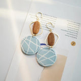 Vintage Wood Beads Stud Earrings Sets