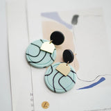 Vintage Wood Beads Stud Earrings Sets