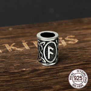 Viking Beard Hair Beads with Keel Chain - S925 Sterling Silver