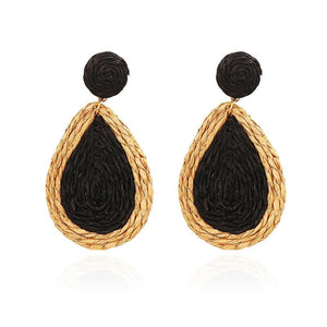 Vintage Raffia Beach Earrings Dangle Jewelry